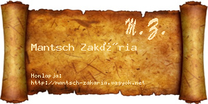 Mantsch Zakária névjegykártya